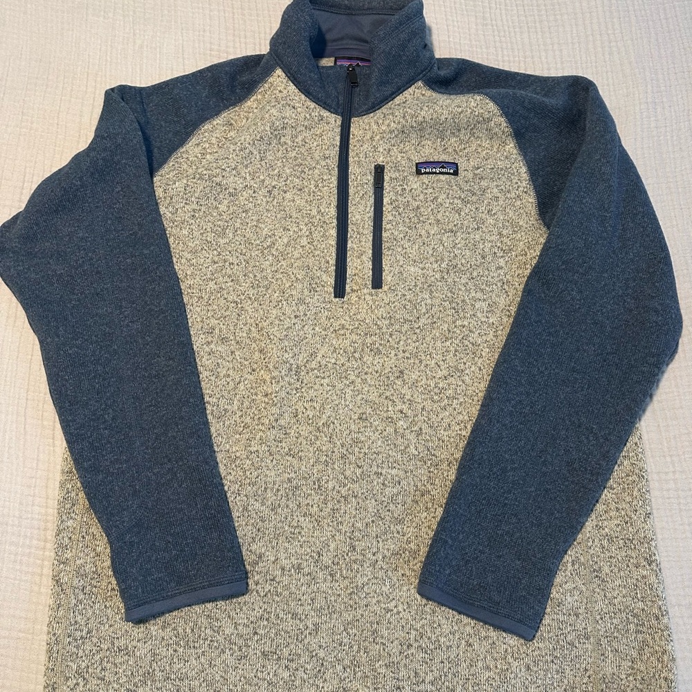 Patagonia Men's Zip-Up Sweater in Blue and Gray
